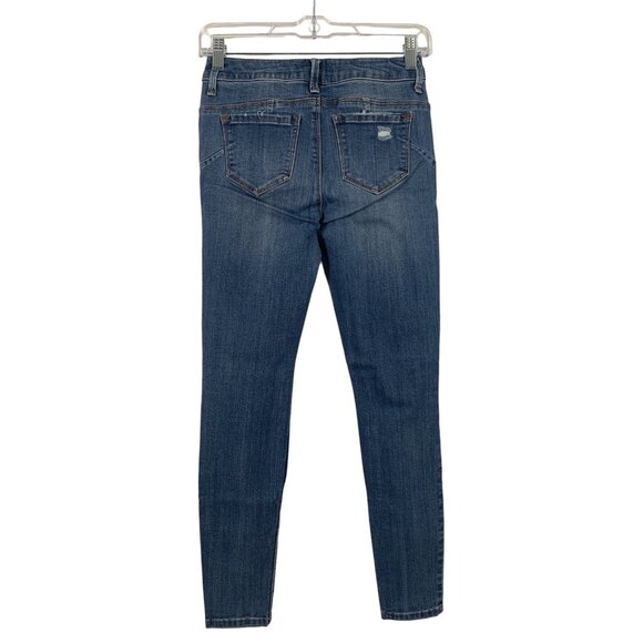 No Boundaries Juniors Distressed Skinny Jeans Medium Wash Denim Casual Size 5 - Picture 3 of 13